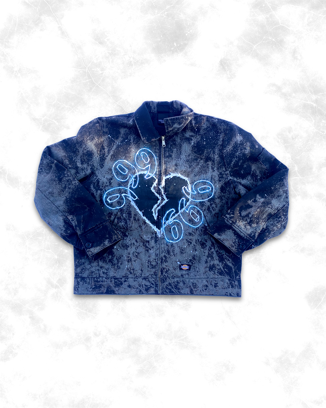 ‘Angel Numbers’ Hand Dyed/Painted Dickies Jacket [L]